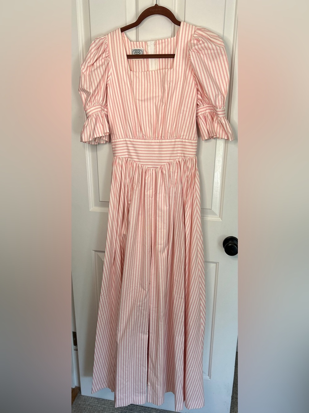 Vintage Laura Ashley 1988 Candy Striper Bridesmaid Maxi Dress US Size 10 - Pink